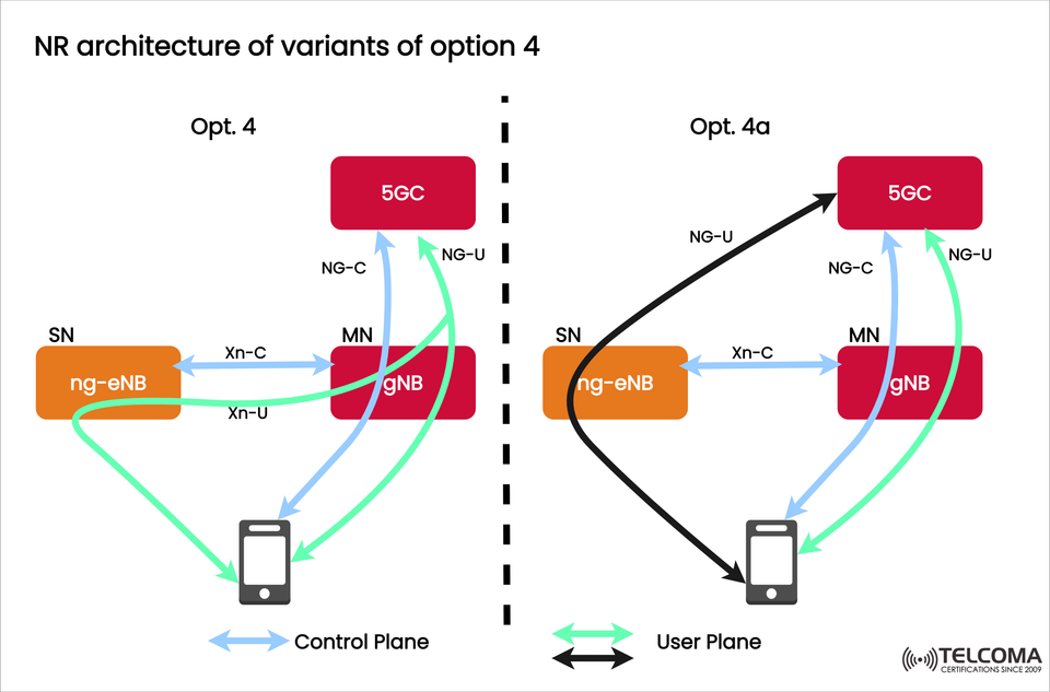 5G NR Architecture Option 4 and 4a Explained: Dual Connectivity with 5GC